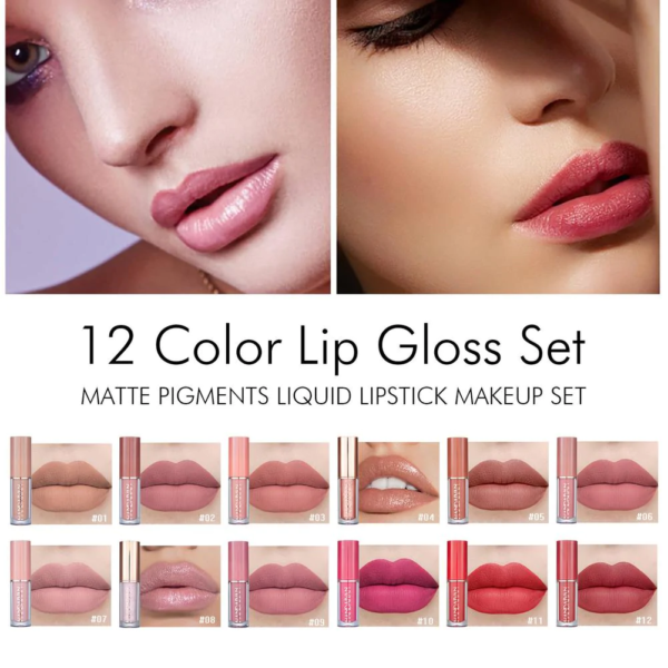 12 Colors Handaiyan Velvet Matte Liquid Lipstick Set