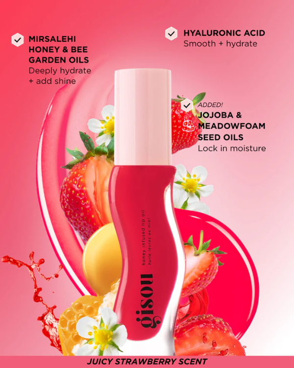 Gisou-honey-infused-Lip-Oil-strawberry 2