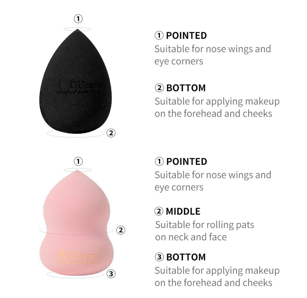 4+1Pcs DUcare Kabuki Foundation Brush & Makeup Sponges