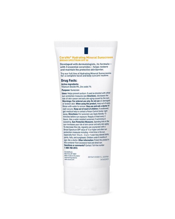 CeraVe-Hydrating-Mineral-Sunscreen-SPF-50-Face-Lotion 2