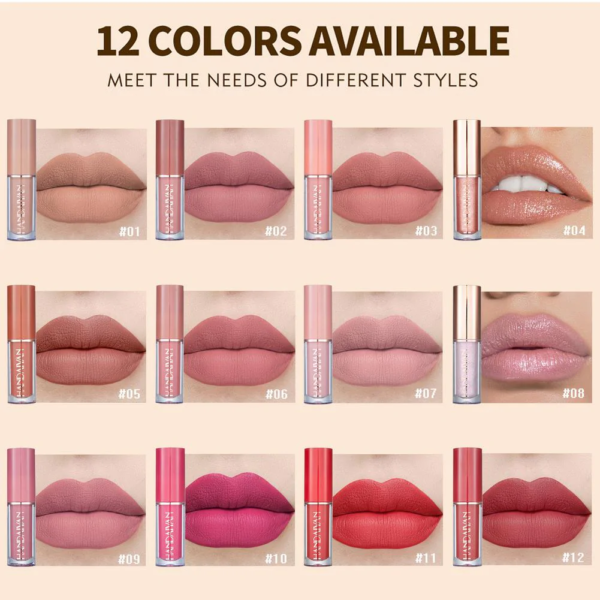 12 Colors Handaiyan Velvet Matte Liquid Lipstick Set